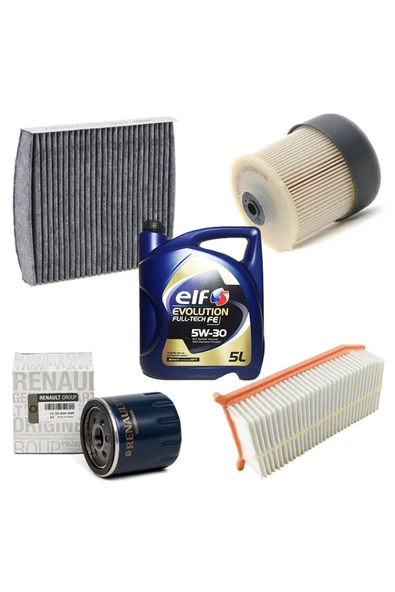 ELF 5W30 5LT 2025+ Clio 4  Filtre Seti 1.5 Dci 5LİSET ürün görseli 1