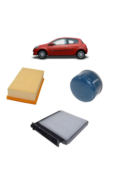 MAİS Renault Clio 3 3lü Filtre Bakım Seti 1.4-1.6 16 Valf 2005-2014 Kit1045a ürün görseli 1