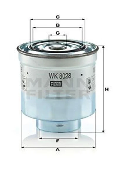 MANN Wk8028z Filtre Mazot-( Toyota: Corolla 07-11 / Auris 07-11 1.4 D4d Avensis 2339026140 (wc147415) ürün görseli 1