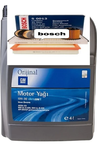 GM 5W-30 DEXOS 2 DPF Lİ 4LT+BOSCH ASTRA H 1.3 DİZEL 4LU SET ürün görseli 1