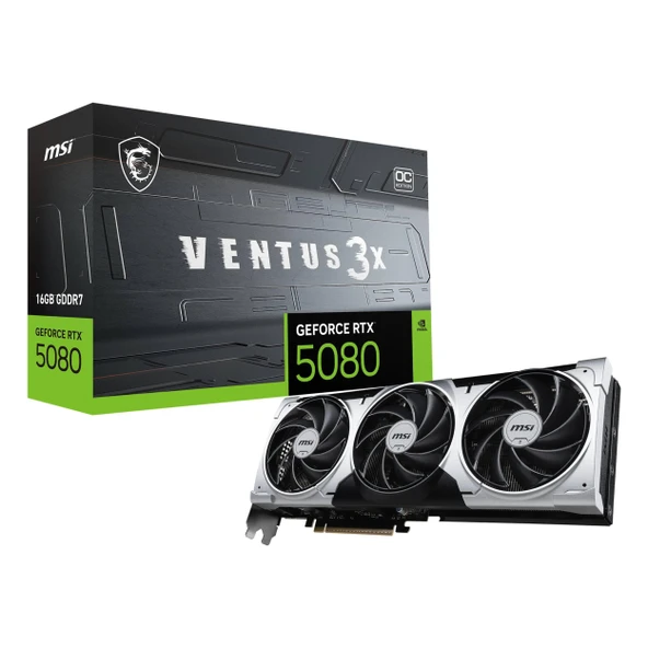 MSI Ventus 3X Plus GeForce RTX 5080 OC 16GB GDDR7 256Bit HDMI/DP Ekran Kartı ürün görseli 1