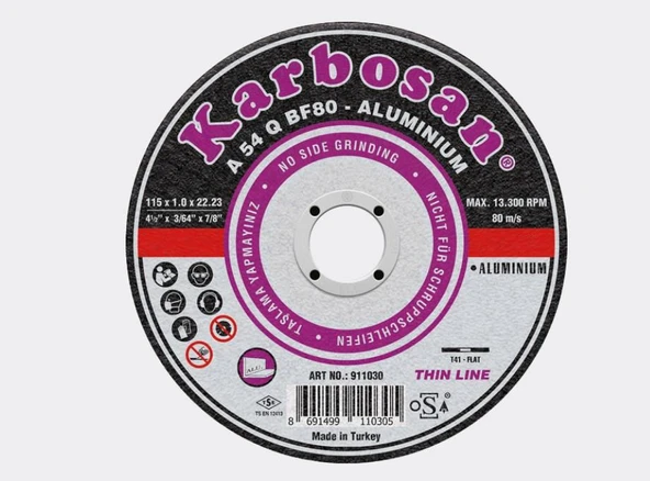 Karbosan Alüminyum Bomx Kesici 180x3x22 - Karbosan 911100 ürün görseli 1