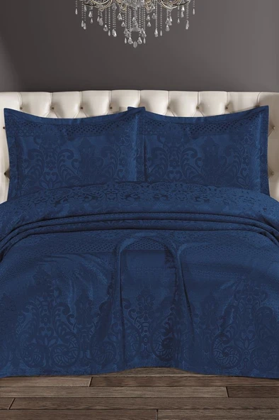 Royal Şönil Çift Kişilik Yatak Örtüsü 240x260 cm Lacivert ürün görseli 1