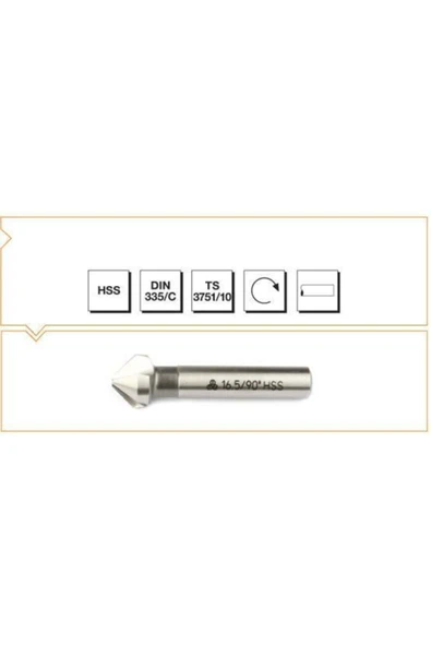 Makina Takım B00313121240 HSS DIN 335/C Havşa Freze 12.4 mm-90º - MTE B00313121240 ürün görseli 1