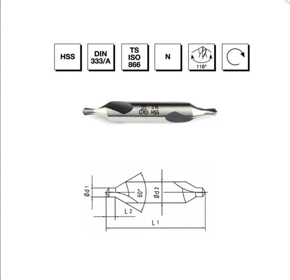 Makina Takım HSS DIN 333/A R Punta Matkabı 4 mm - MTE B00010010400 ürün görseli 1