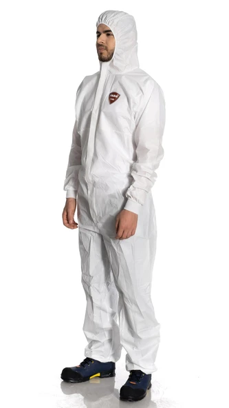 Faba T-535-Beyaz-L Lamineli Tulum - Resim 5