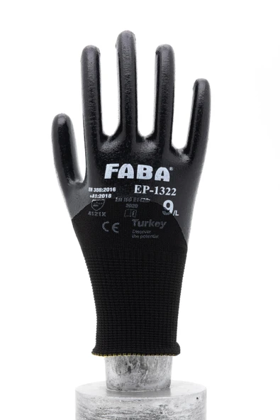 Faba EP-1322 Siyah Nitril Polyester Eldiven-XL ürün görseli 1