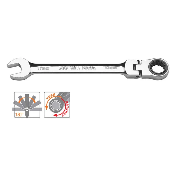 Ceta Form C-Gear Cırcırlı Kombine Anahtar(Mafsallı) 16 mm - B06-16 ürün görseli 1