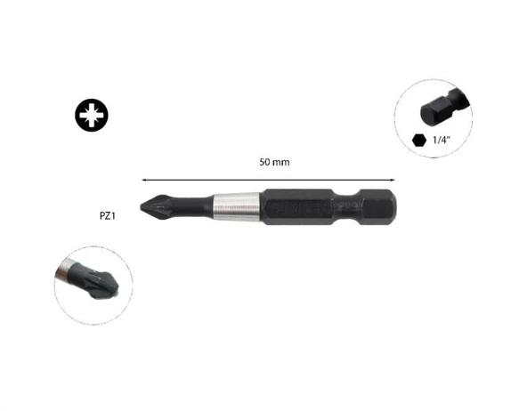 Ceta Form PZ1 x 50 mm Darbeli Yıldız Bits Uç - CB/591TM ürün görseli 1