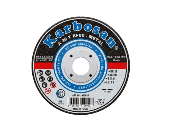 Karbosan 115x2,5x22 NK Düz Kesici 115mm - Karbosan 910020 ürün görseli 1