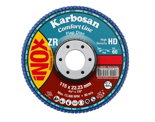 Karbosan Comfortline Flap Disk ZR ZXR11 HD 125 mm 40 Kum Düz-KARBOSAN 982450 ürün görseli 1