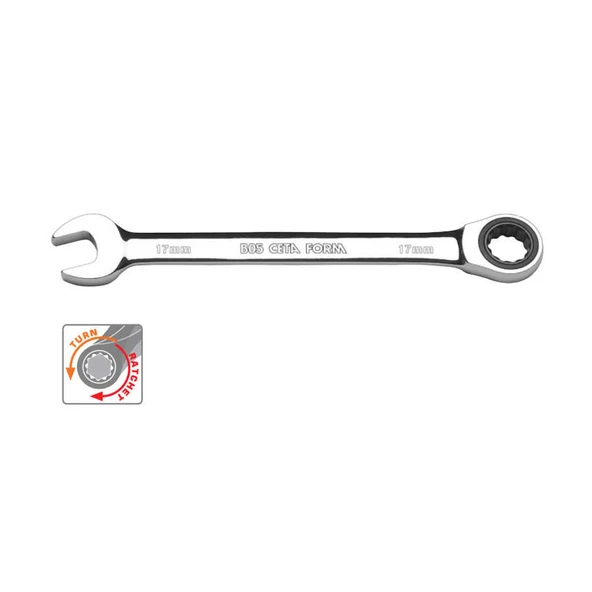 Ceta Form B05-12 12 Mm C-Gear Cırcırlı Kombine Anahtarlar (Düz) - B05-12 ürün görseli 1