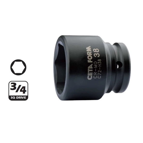 Ceta Form 3/4” 6 Köşe Havalı Lokma Anahtar 22 mm - C72-H22 ürün görseli 1