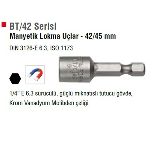 Ceta Form Manyetik Lokma Ucu 5.5X42 mm - BT/0542 ürün görseli 1