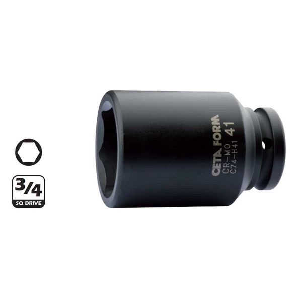 Ceta Form 3/4” 6 Köşe Derin Havalı Lokma Anahtar 38 mm - C74-H38 ürün görseli 1