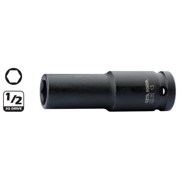 Ceta Form 1/2” 6 Köşe Derin Havalı Lokma Anahtar 12 mm - C64-H12 ürün görseli 1