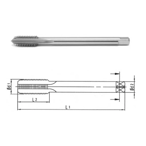 Makina Takım HSS-E DIN 374/C İnce Diş Makina Kılavuzu M27X2mm - MTE B00105752708 ürün görseli 1