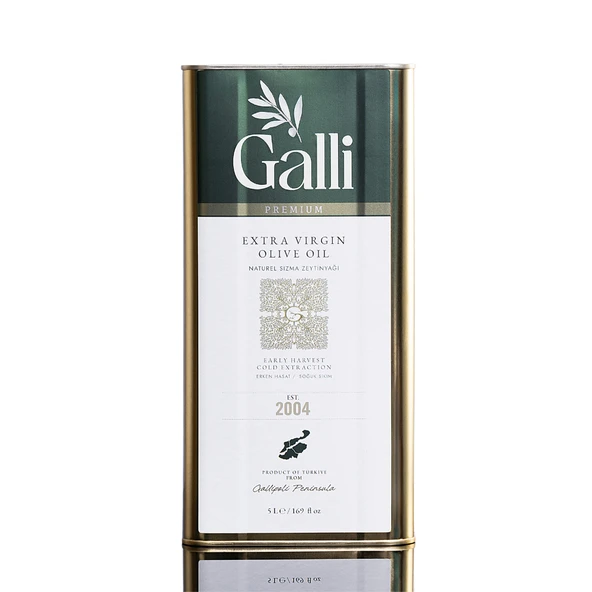 Galli Premium 5 Litre Teneke Soğuk Sıkım Zeytinyağı ürün görseli 1