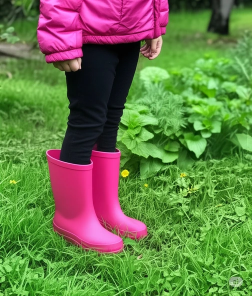 Bahçe ve Yağmur Renkli Çocuk Çizmesi 26-35 Pembe ürün görseli 1