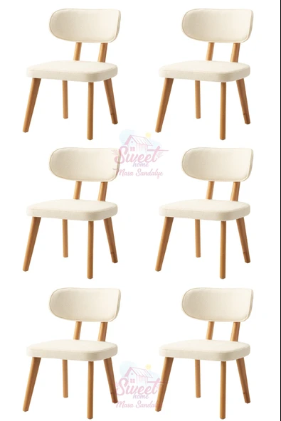 Masal Ahşap Gürgen Sandalye  6 Lı Set Cafe,Restaurant,Mutfak,Salon,Yemek Odası Sandalyesi ürün görseli 1