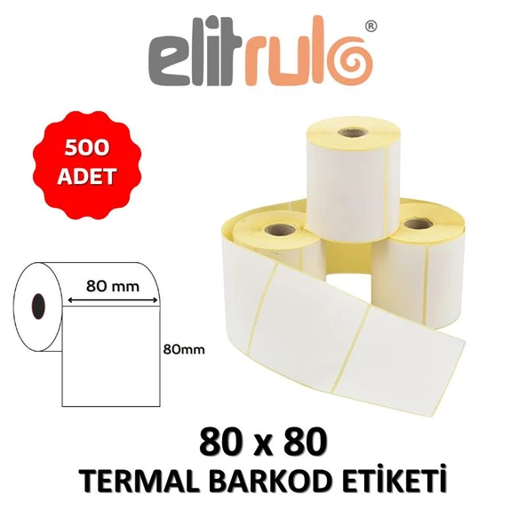 Elitrulo Barkod Etiketi 80x80 Termal - 500 Adet ürün görseli 1