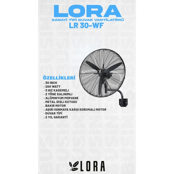 LORA 30 İNÇ DUVAR TİPİ SANAYİ VANTİLATÖR - Resim 2