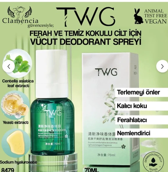 Clamencia TWG Vücut Deodorantı Sprey 70ml ürün görseli 1