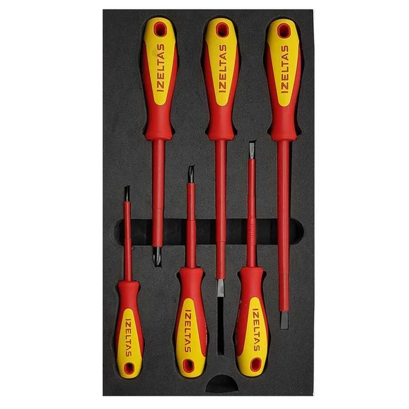 İzeltaş 6 Parça VDE 1000V Elektrikçi Tornavida Seti - İzeltaş 4140009106 ürün görseli 1