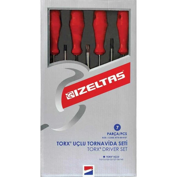 İzeltaş 7 Parça Torx Uçlu Tornavida Takımı - İzeltaş 4775008107 ürün görseli 1