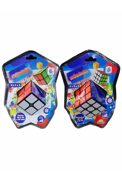 Şeker Adası Kaliteli Kübik Küp 3x3 Ve 2x2 Rubik 2'li Akıl Ve Zeka Küpü Oyun-öğretici Çözüm Kitapçığı Hediyeli ürün görseli 1