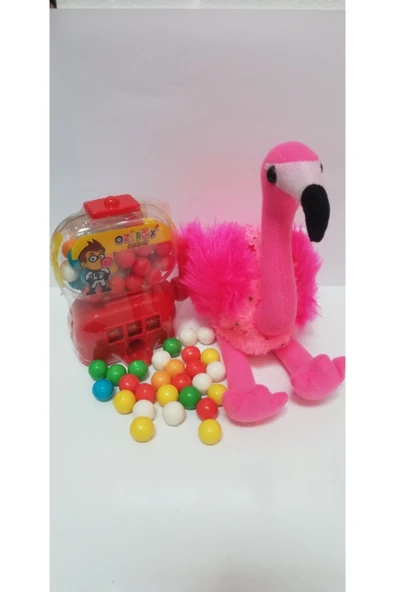 Şeker Adası 2 Si 1 Arada / Sevimli Flamingo 25 Cm Ve Jackpot Sakız Makinası ürün görseli 1