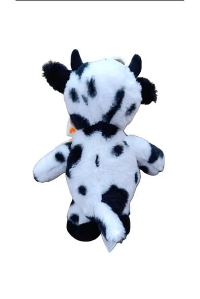 Şeker Adası Sevimli Peluş İnek 30 cm Oyuncak Hediyelik Siyah Beyaz - Resim 5