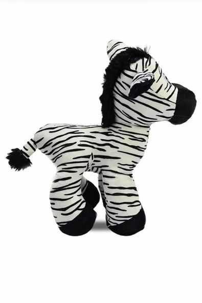 Şeker Adası Sevimli Çizgili Peluş Zebra 28 Cm - Hediyelik Uyku Ve Oyun Arkadaşı Peluş Eşek Zebra Oyuncak - Resim 3