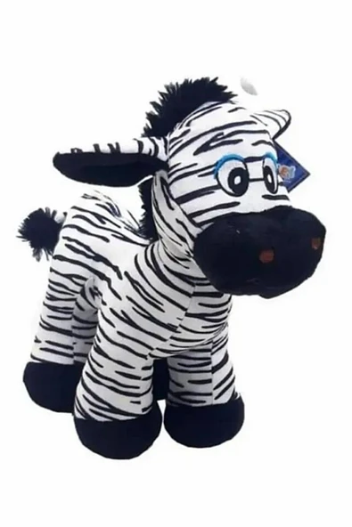 Şeker Adası Sevimli Çizgili Peluş Zebra 28 Cm - Hediyelik Uyku Ve Oyun Arkadaşı Peluş Eşek Zebra Oyuncak ürün görseli 1