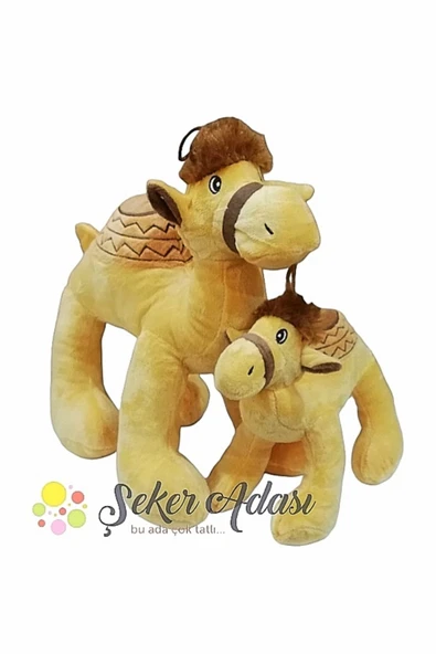 Şeker Adası Peluş Deve Anne ve Yavrusu - İkili Oyuncak ürün görseli 1