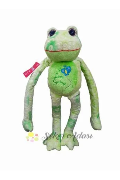 Şeker Adası Sevimli Yeşil Peluş Kurbağa 45 cm Froggie Büyük Boy Özel Kaliteli Kumaş ürün görseli 1