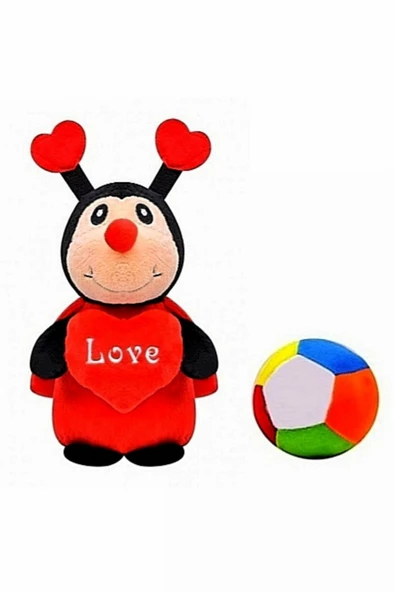 Şeker Adası Peluş Uğurböceği 28 cm ve Peluş Top - 2 Ürün 1 Arada Oyuncak ürün görseli 1