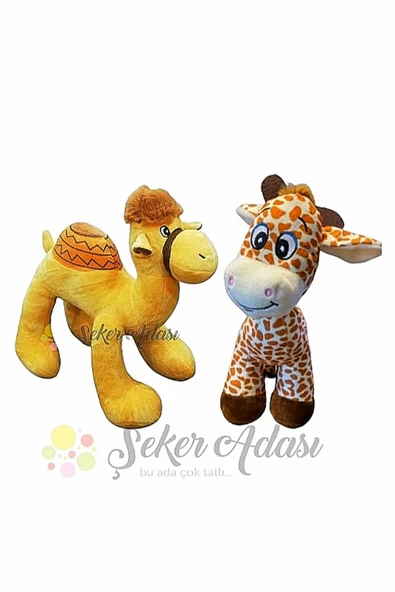 Şeker Adası Peluş Zürafa Zuzu ve Peluş Deve 2 li Oyuncak Oyun ve Uyku Arkadaşı ürün görseli 1