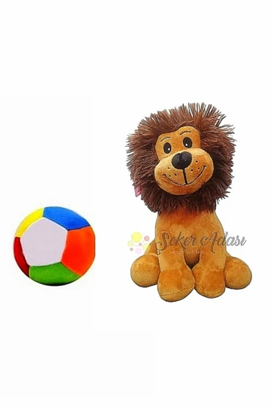 Şeker Adası Peluş Aslan 27 cm ve Peluş Top 12 cm - 2 Ürün 1 Arada Oyuncak ürün görseli 1