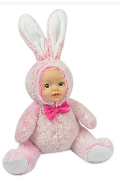 Şeker Adası Halley Sevimli Gerçek Bebek Yüzlü Pembe Tavşan 30 Cm ürün görseli 1