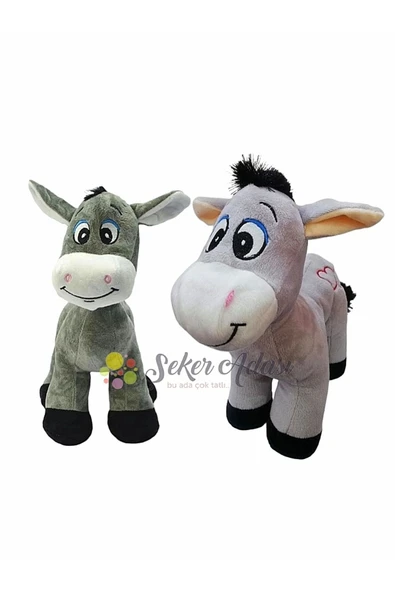 Şeker Adası Oyuncak Yavrulu Ikili 28 Cm Sevimli Peluş Eşek - Uyku Ve Oyun Arkadaşı Hediyelik ürün görseli 1