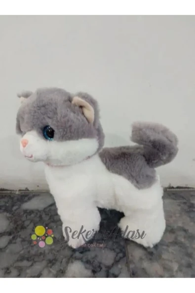 Şeker Adası Sevimli Ayakta Duran Miyavlayan Peluş Kedi 20 Cm Sesli Kedi Oyuncak 2 ürün görseli 1