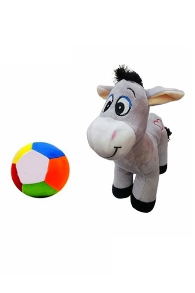 Şeker Adası Peluş Kalpli Eşek 28 cm ve Peluş Top 12 cm - 2 Ürün 1 Arada Oyuncak ürün görseli 1