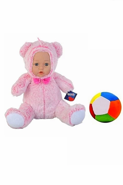 Şeker Adası Peluş Bebek Yüzlü Ayı 30 cm ve Peluş Top - 2 Ürün 1 Arada Oyuncak ürün görseli 1