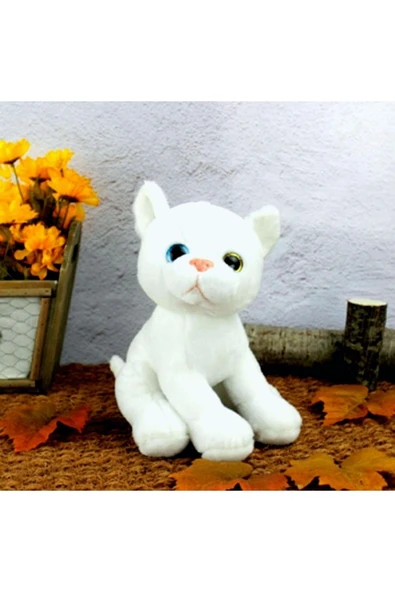 Şeker Adası Sevimli Beyaz Peluş Kedi 28 Cm ürün görseli 1