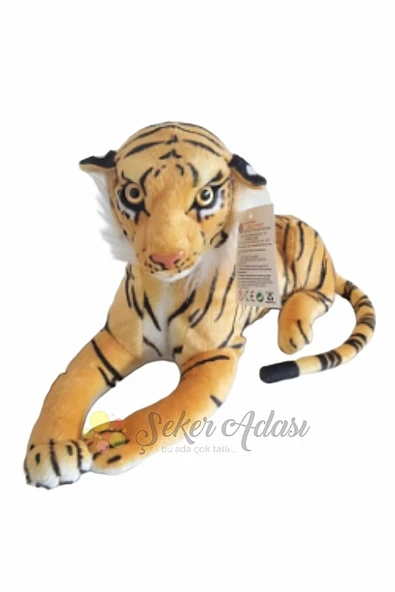 Şeker Adası Sesli Kükreyen Kaplan 30 Cm Küçük Boy Dekoratif Oyuncak Leopar Aslan ürün görseli 1