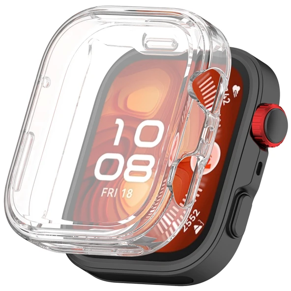 Huawei Watch Fit 4 Pro Kasa Uyumlu Kılıf Yumuşak Tpu Kasa ve Ekran Koruyucu Kılıf  Şeffaf ürün görseli 1