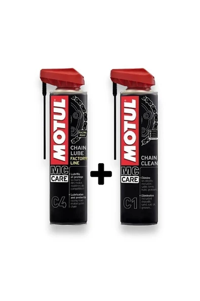 Motul C1 Zincir Temizleme + C4 Zincir Yağlama Seti ürün görseli 1