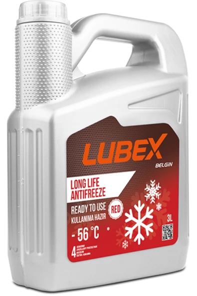 Lubex Long Life RTU 3 lt -56 Derece Kırmızı Antifriz ürün görseli 1