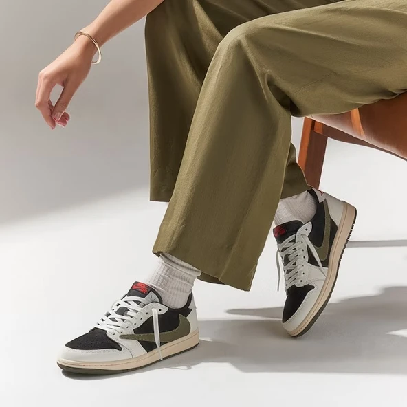 PTTAVM: Nike Air Jordan 1 Low Travis Scott Olive DZ4137-106